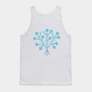 Winter blue flower bouquet with short pink ribbon, version one Tank Top